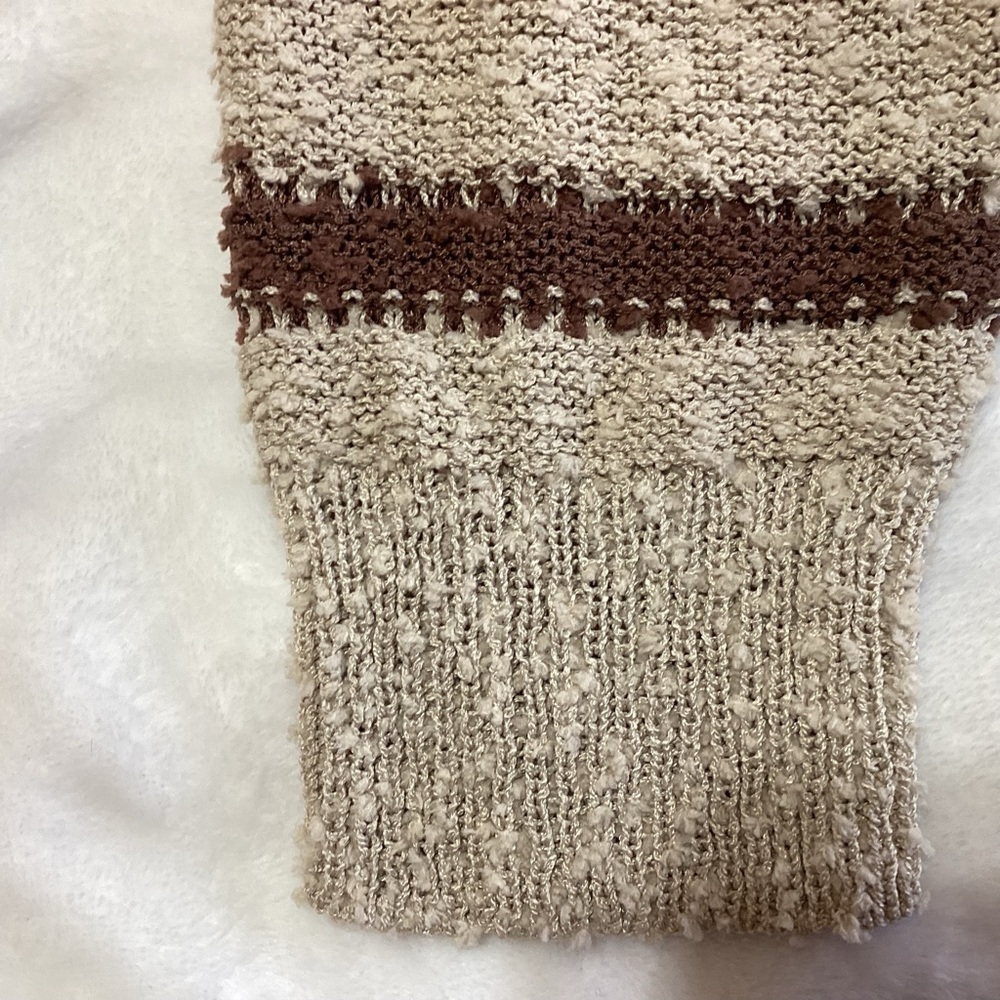 NEW Mason & Belle Striped Sweater Size Large Multicolor Brown Tan - Picture 5 of 11